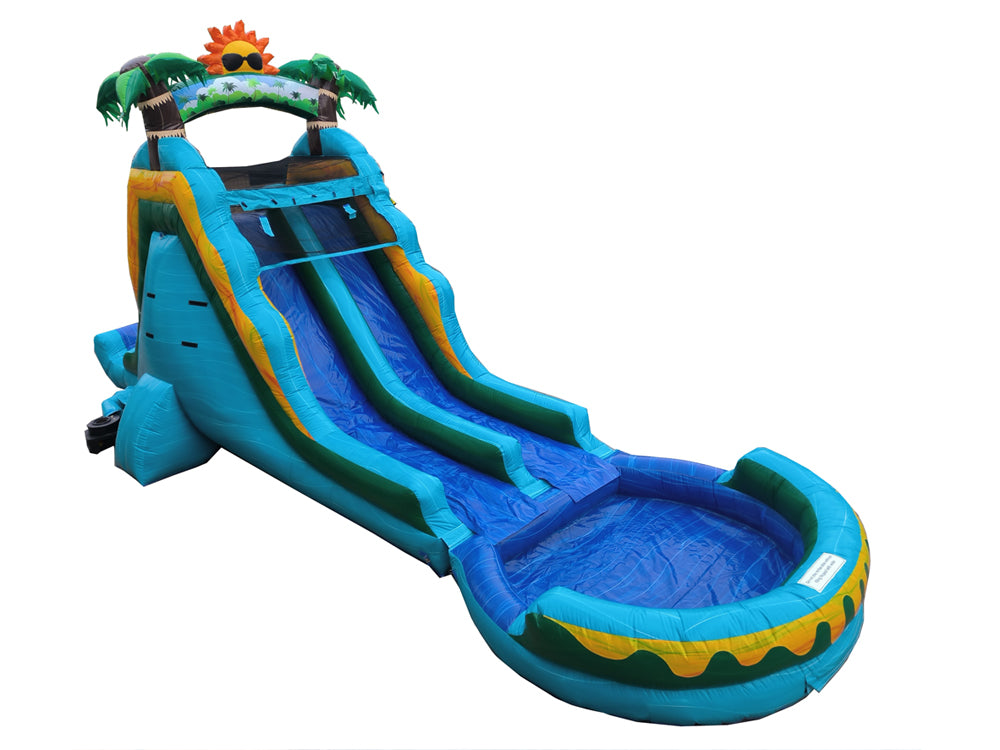 16 FT Dual Lane Back Loader Water Slide Main image