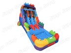 17 FT Dual Lane Brick Blaster Wet and Dry Water Slide (15 oz Vinyl)