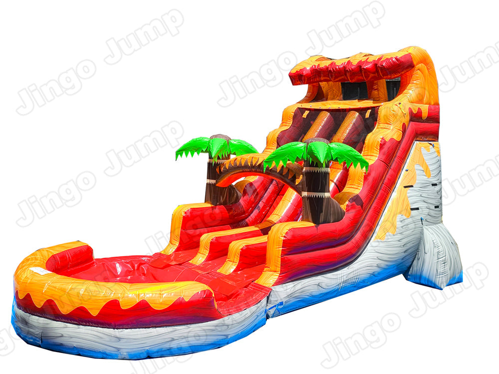 17 FT Dual Lane Volcano Wet and Dry Water Slide (15 oz Vinyl) Main image