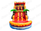 17 FT Dual Lane Volcano Wet and Dry Water Slide (15 oz Vinyl)