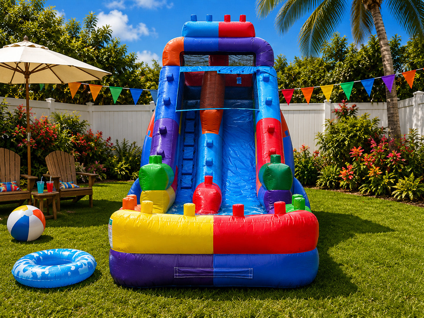 18 FT Light-Commercial Brick Blaster Water Slide