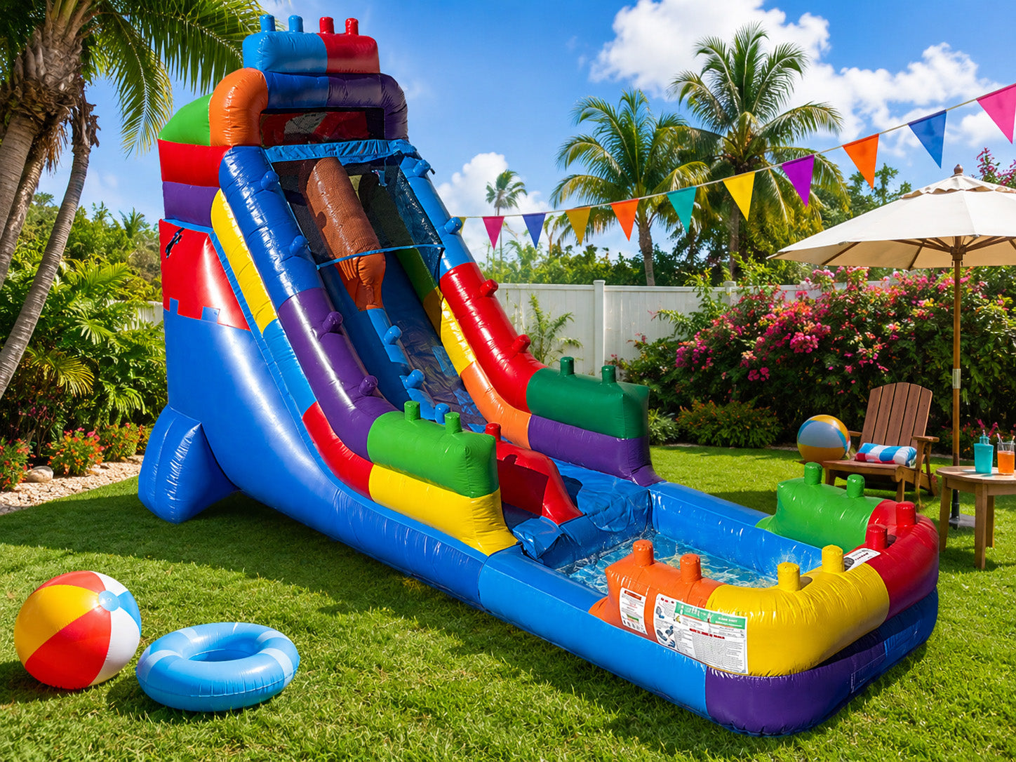18 FT Light-Commercial Brick Blaster Water Slide Secondary image