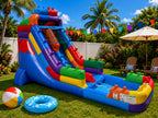 18 FT Light-Commercial Brick Blaster Water Slide