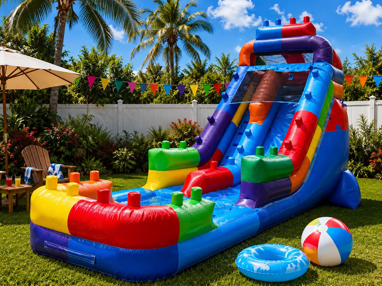 18 FT Light-Commercial Brick Blaster Water Slide