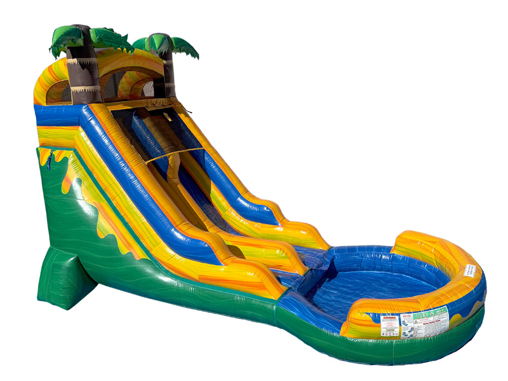 18 FT Light-Commercial Palm Paradise Water Slide Main image