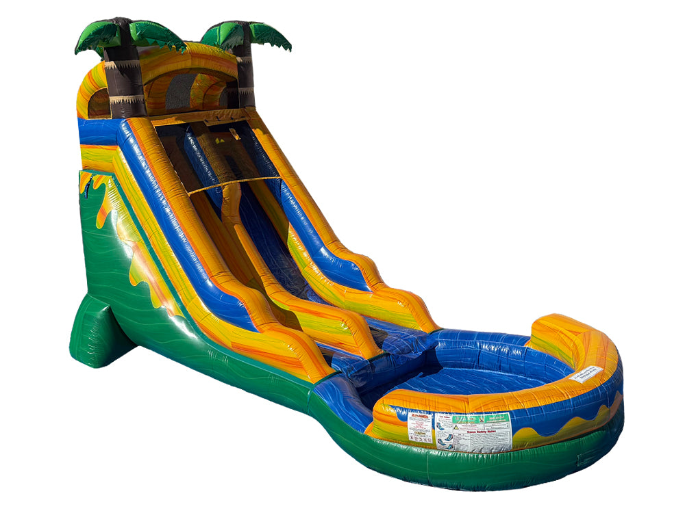 18 FT Light-Commercial Palm Paradise Water Slide