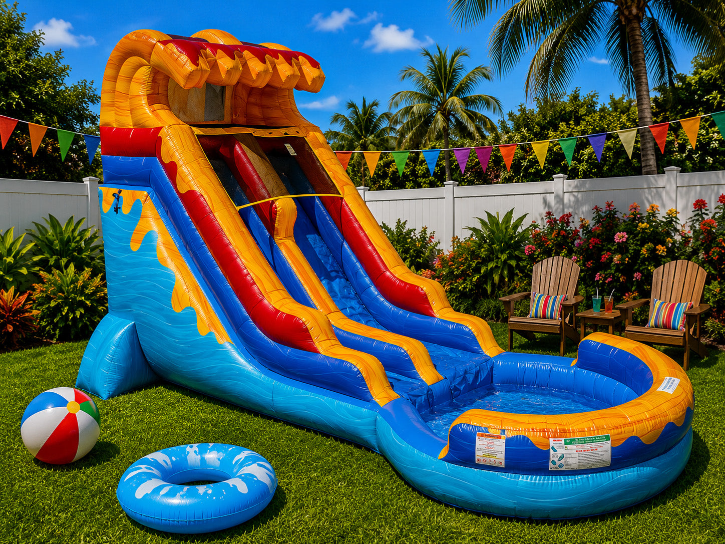 18 FT Light-Commercial Waves of Fun Water Slide Secondary image