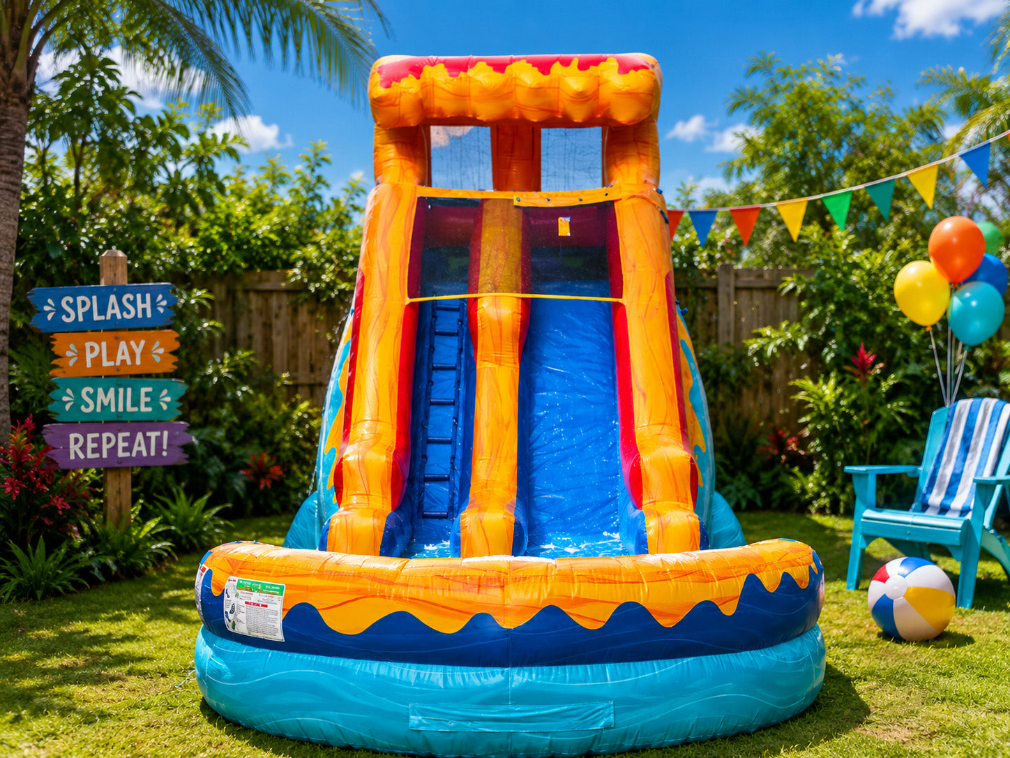 18 FT Light-Commercial Waves of Fun Water Slide