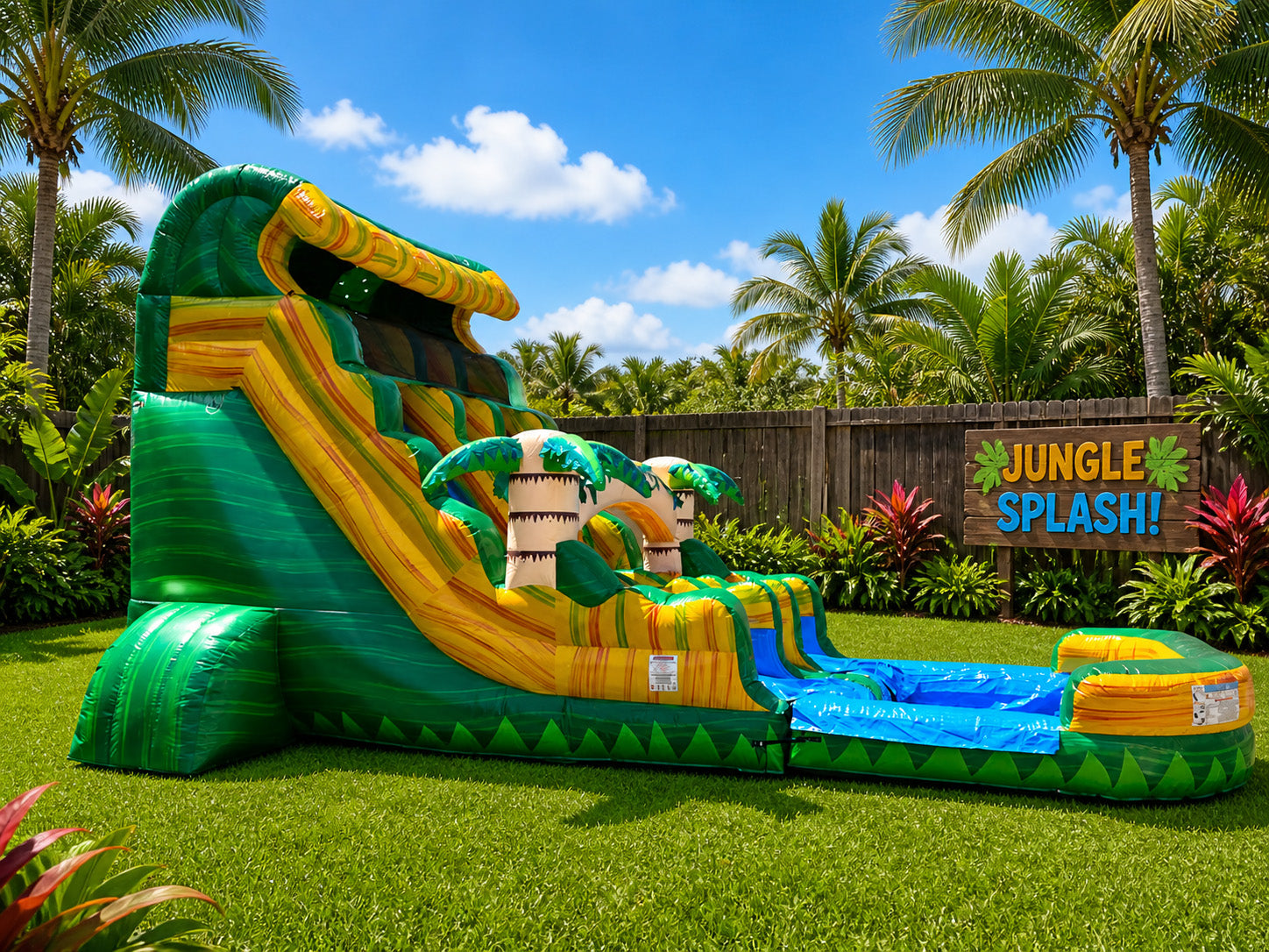 18 FT 2 Lane Tropical Wet-Dry Slide.