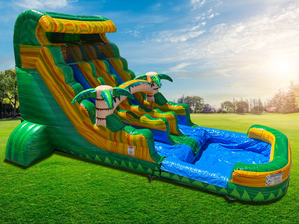18 FT 2 Lane Tropical Wet-Dry Slide.