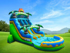 18.5 FT Dual Lane Paradise Splash Wet and Dry Water Slide