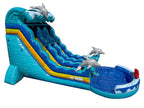 19 FT 2 Lane Dolphins Wave Water Slide.