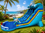 19 FT 2 Lane Dolphins Wave Water Slide.
