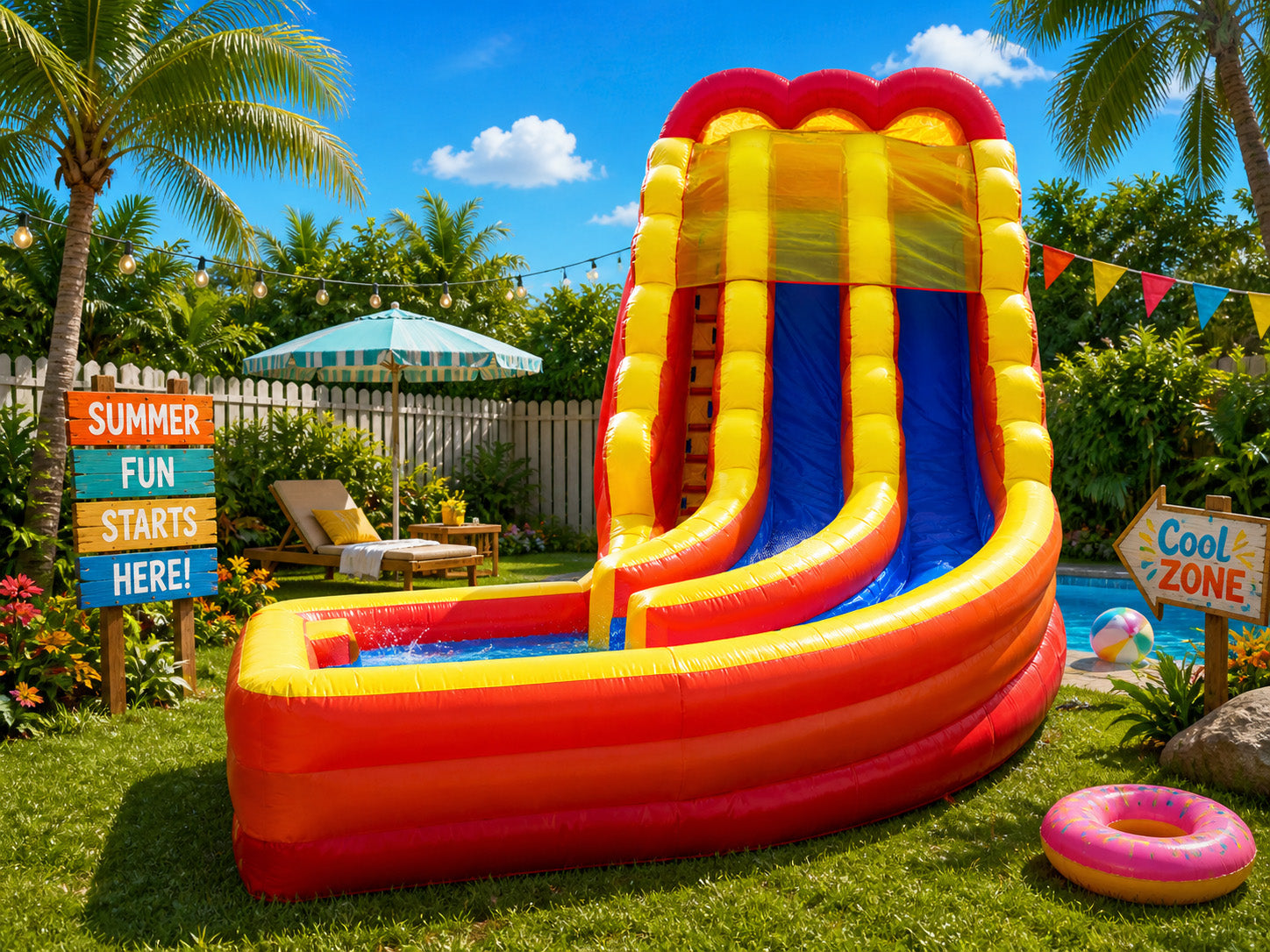 20 FT 2 Lane Curve Wet-Dry Slide.